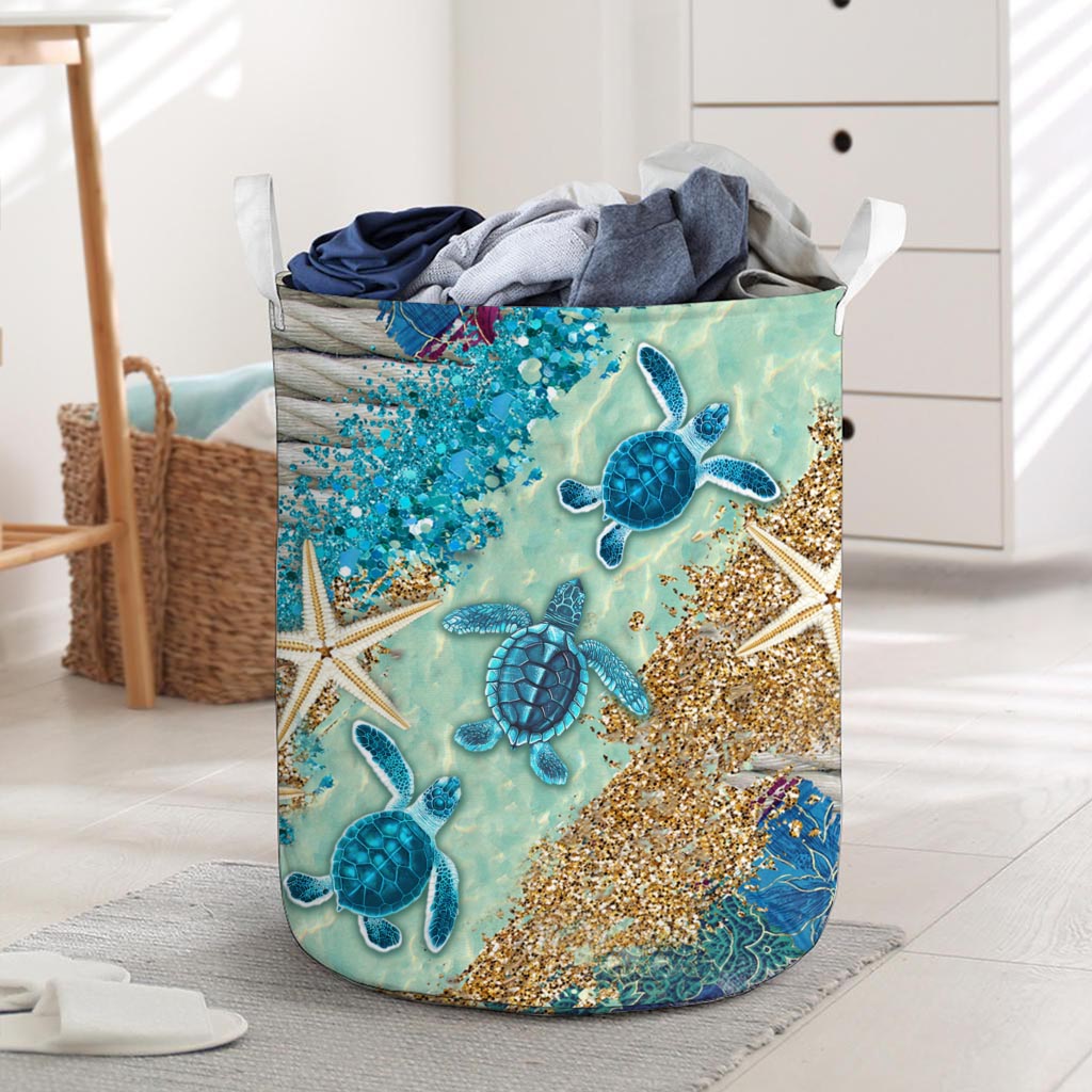 Beach Please Turtle Laundry Basket