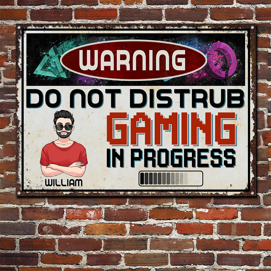 Gaming In Progress - Personalized Video Game Rectangle Metal Sign