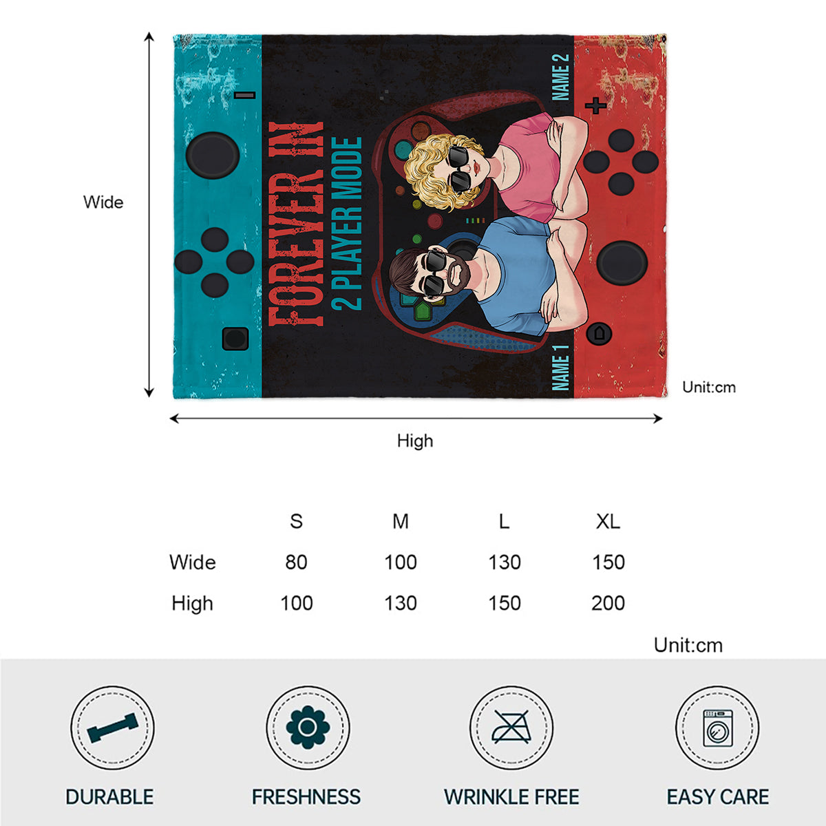 Forever In 2 Player Mode - Personalized Video Game Blanket