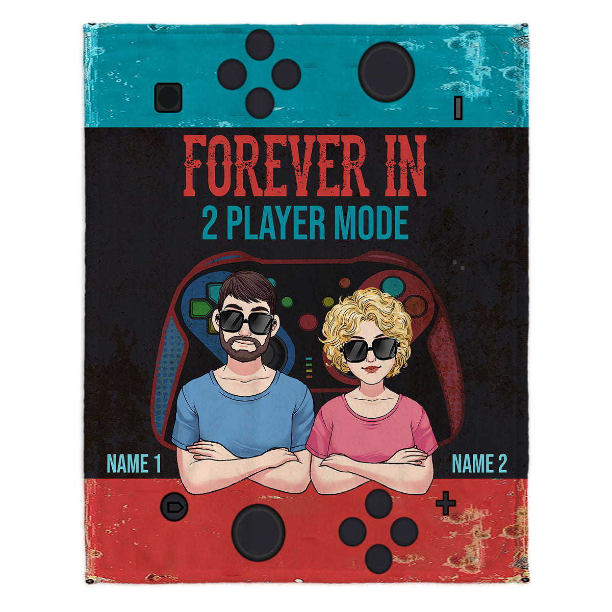 Forever In 2 Player Mode - Personalized Video Game Blanket