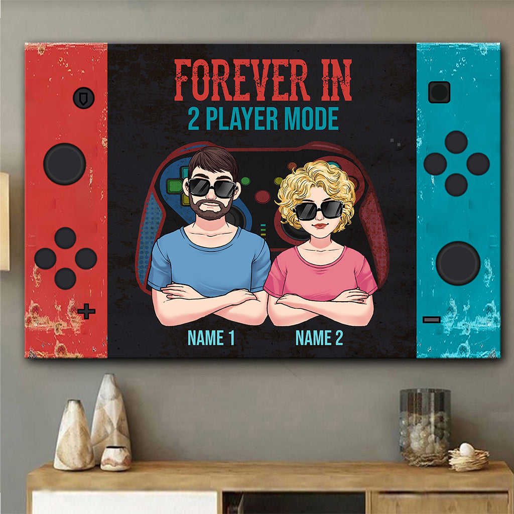 Forever In 2 Player Mode - Personalized Video Game Canvas And Poster