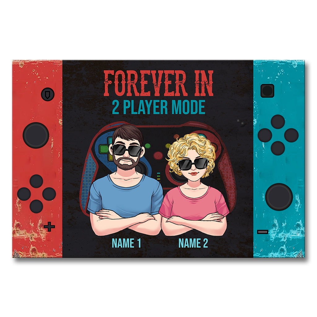Forever In 2 Player Mode - Personalized Video Game Canvas And Poster