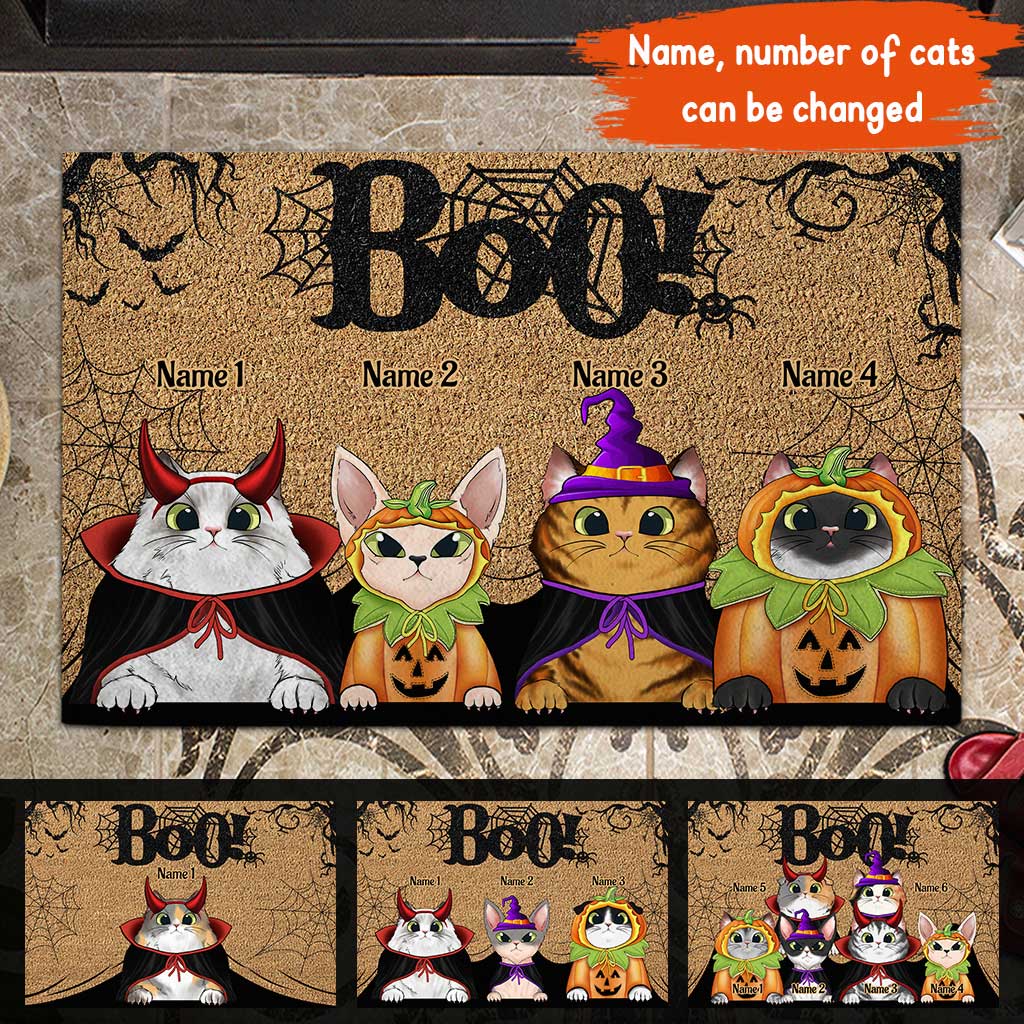 Discover Boo Halloween - Cat Personalized Doormat