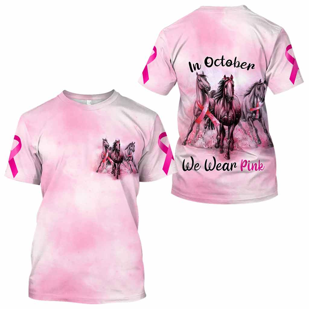 In October We Wear Pink - Breast Cancer Awareness All Over T-shirt and Hoodie 092021