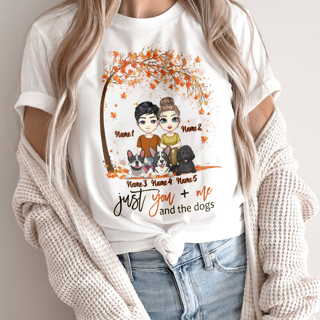 You Me And The Dogs - Personalized Fall Couple T-shirt and Hoodie