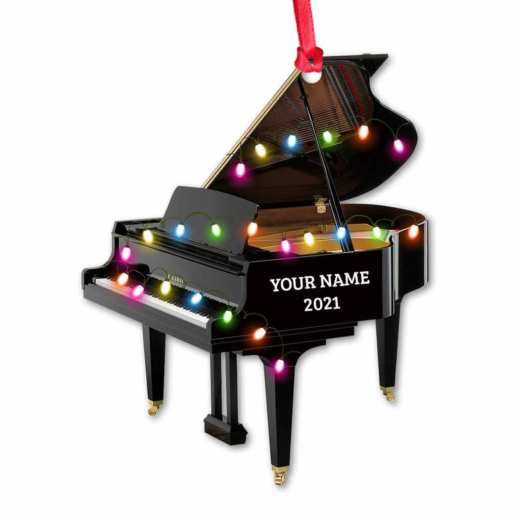 Piano - Personalized Christmas Ornament (Printed On Both Sides)