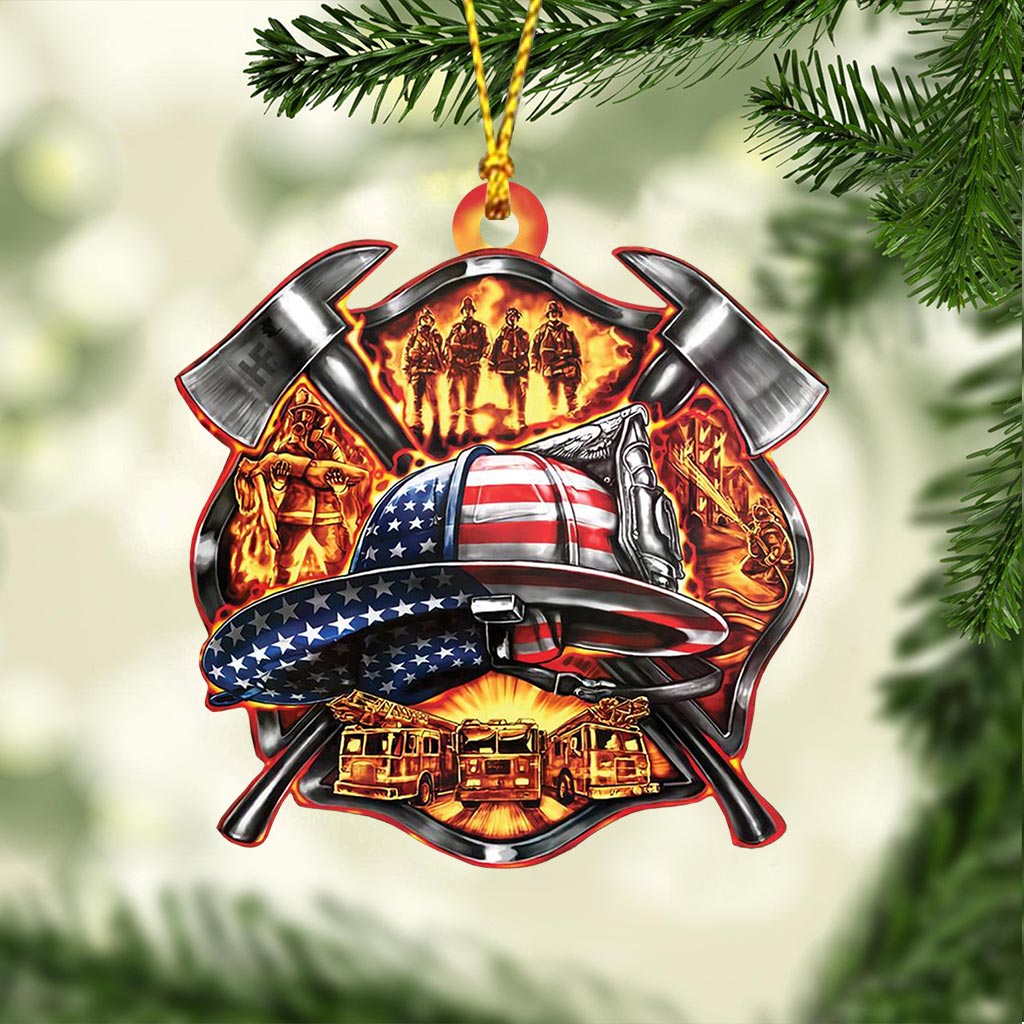 Proud To Be A Firefighter - Christmas Firefighter Ornament (Printed On Both Sides)