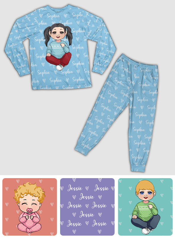 Merry Christmas Kids - Personalized Kid Pajamas Set