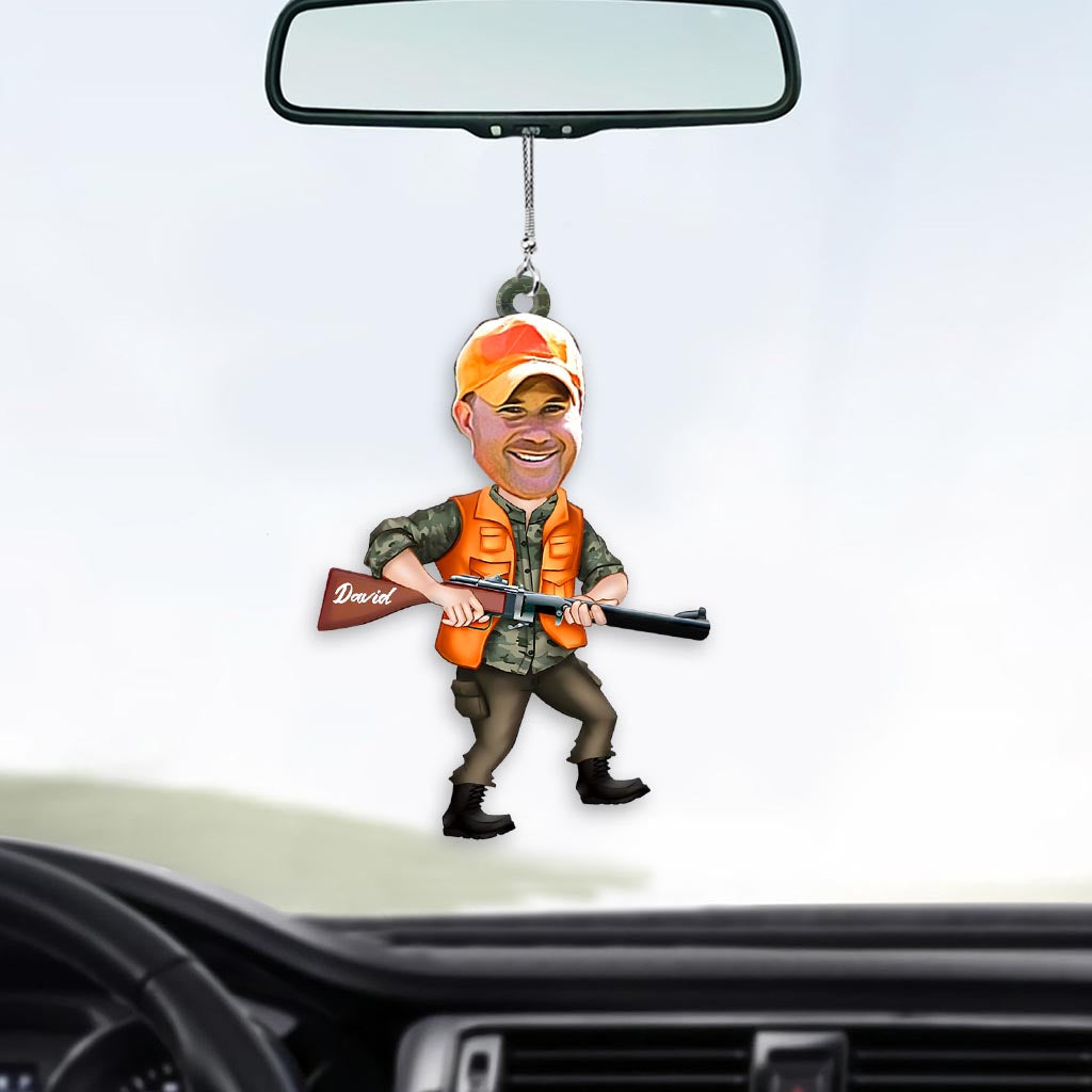 Discover Photo Inserted Funny Hunting - Personalized Hunting Acrylic Car Hanger