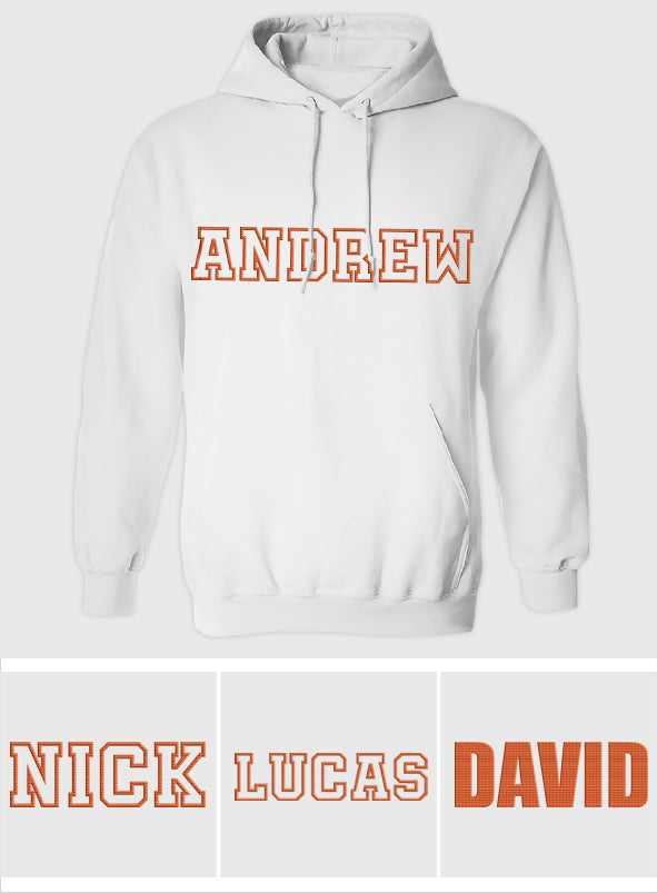 Custom Name - Personalized Step Dad Embroidered Hoodie