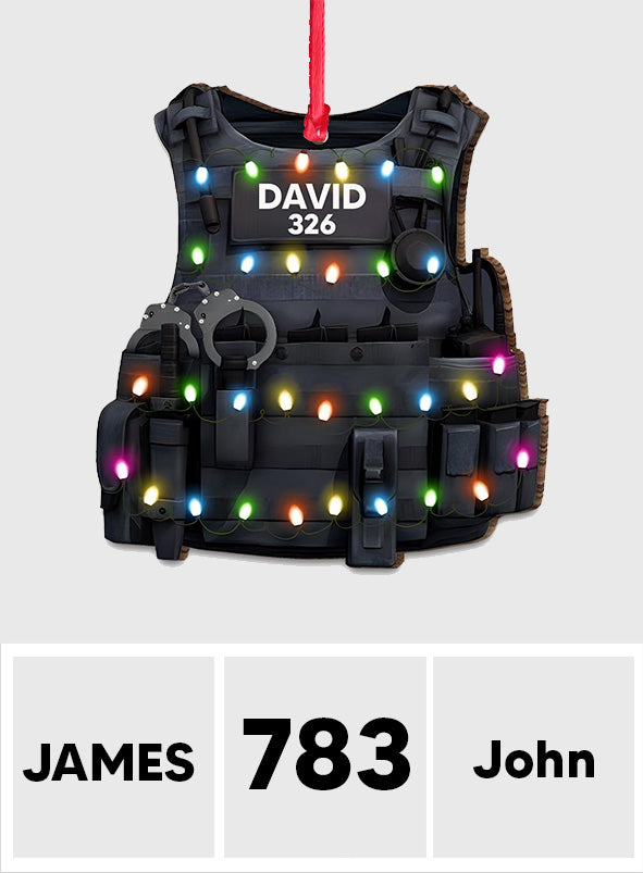 Police Armor Vest - Personalized Police Officer Ornament