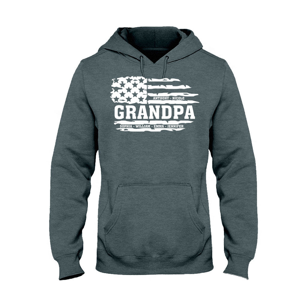 Grandpa US Flag - Personalized Grandpa T-shirt & Hoodie