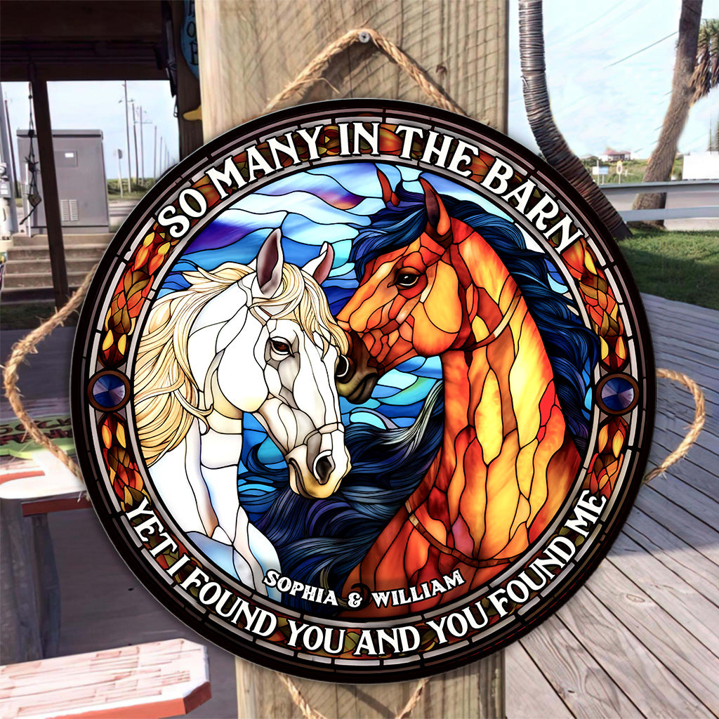 So Many In The Barn - Personalized Horse Round Wood Sign