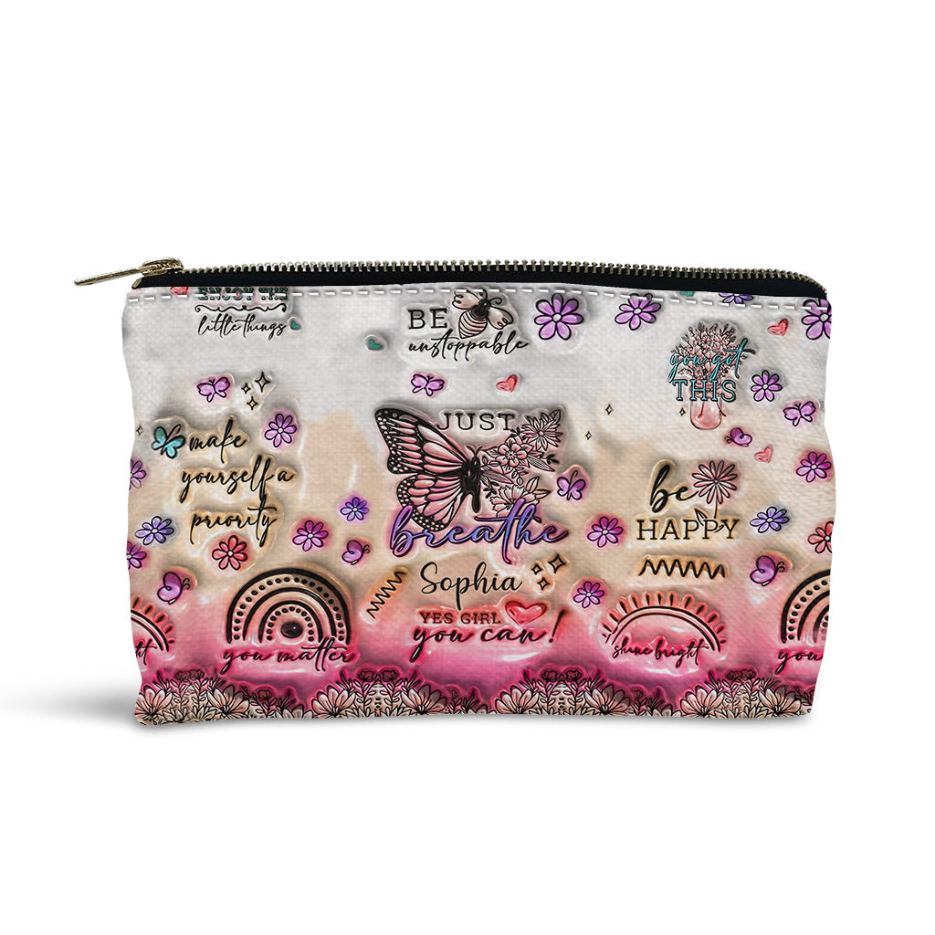 Positive Affirmations Butterfly - Personalized Butterfly Pouch