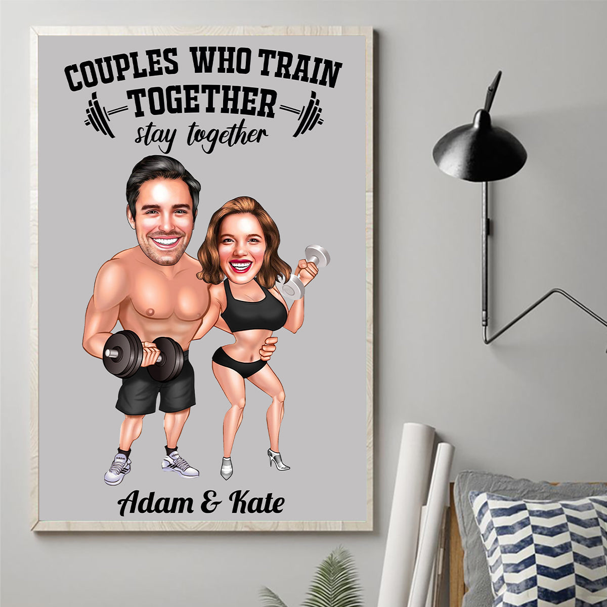 Couples Who Train Together - Personalized Fitness Canvas And Poster