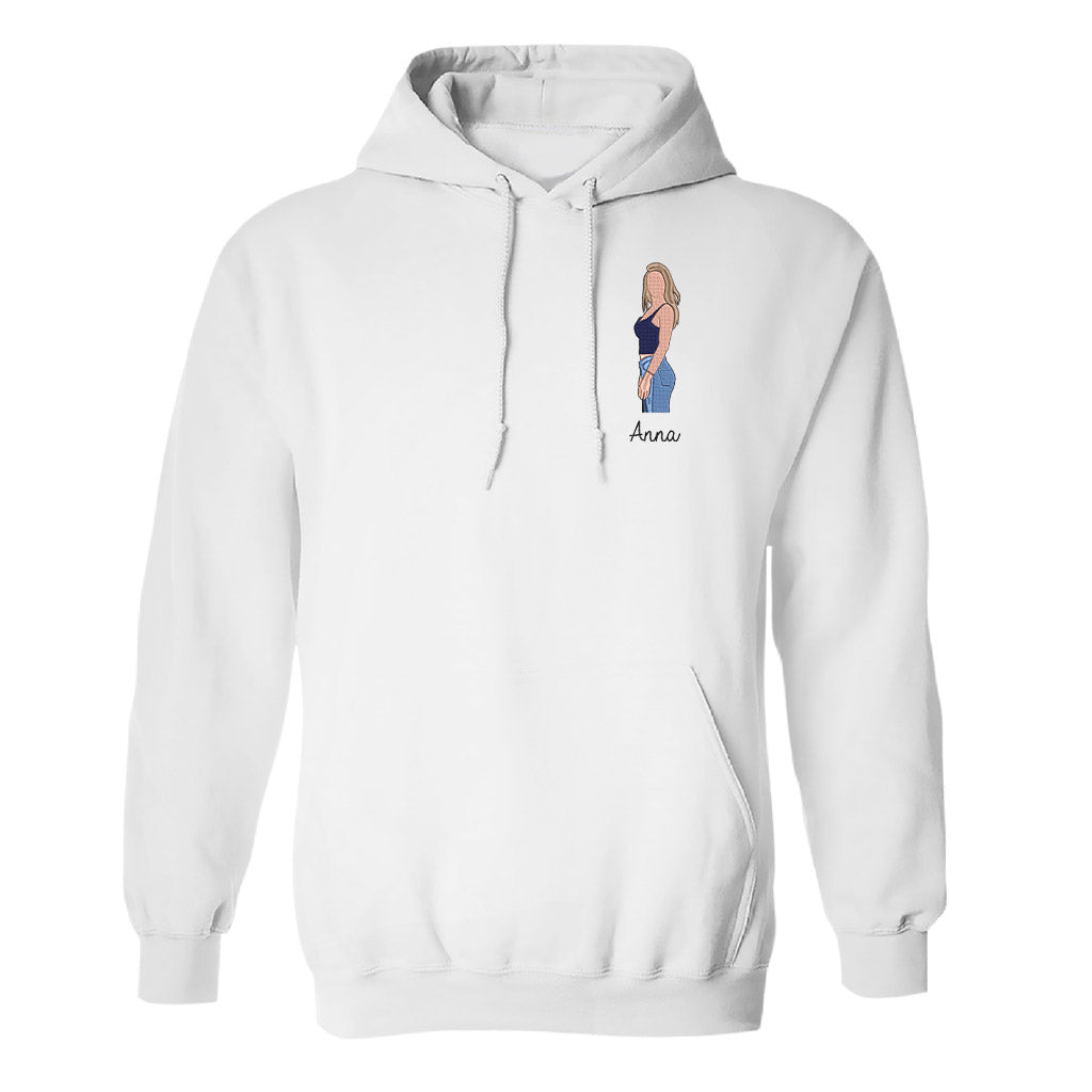 Custom 2D Photo - Personalized Sibling Embroidered Hoodie