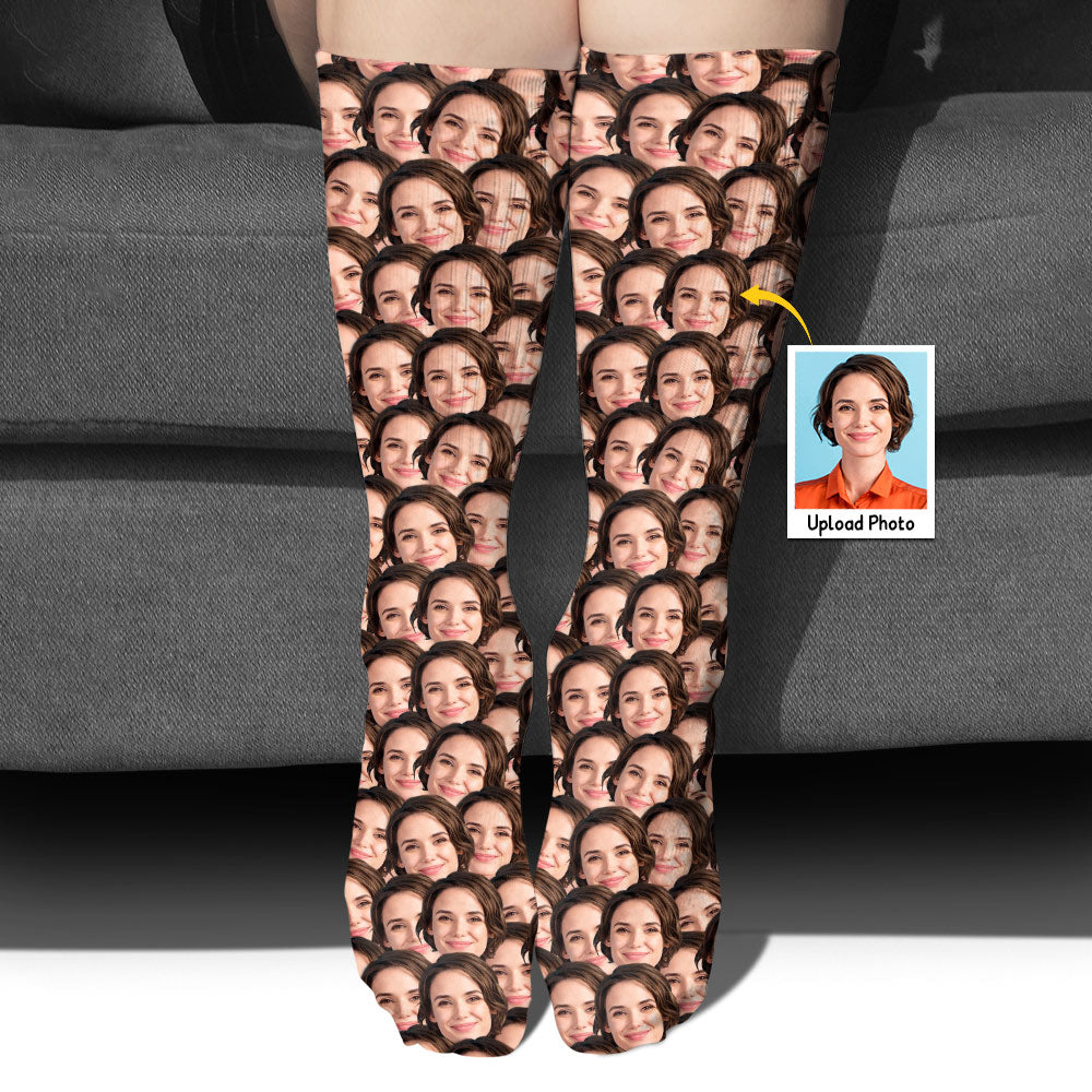 Customizable Printed Face - Personalized Mother Socks