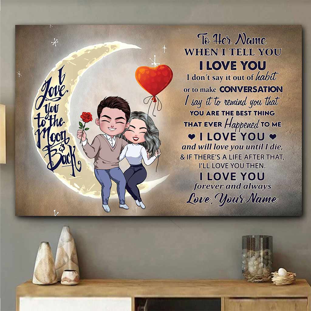 Discover I Love You To The Moon And Back - Personalized Couple Poster