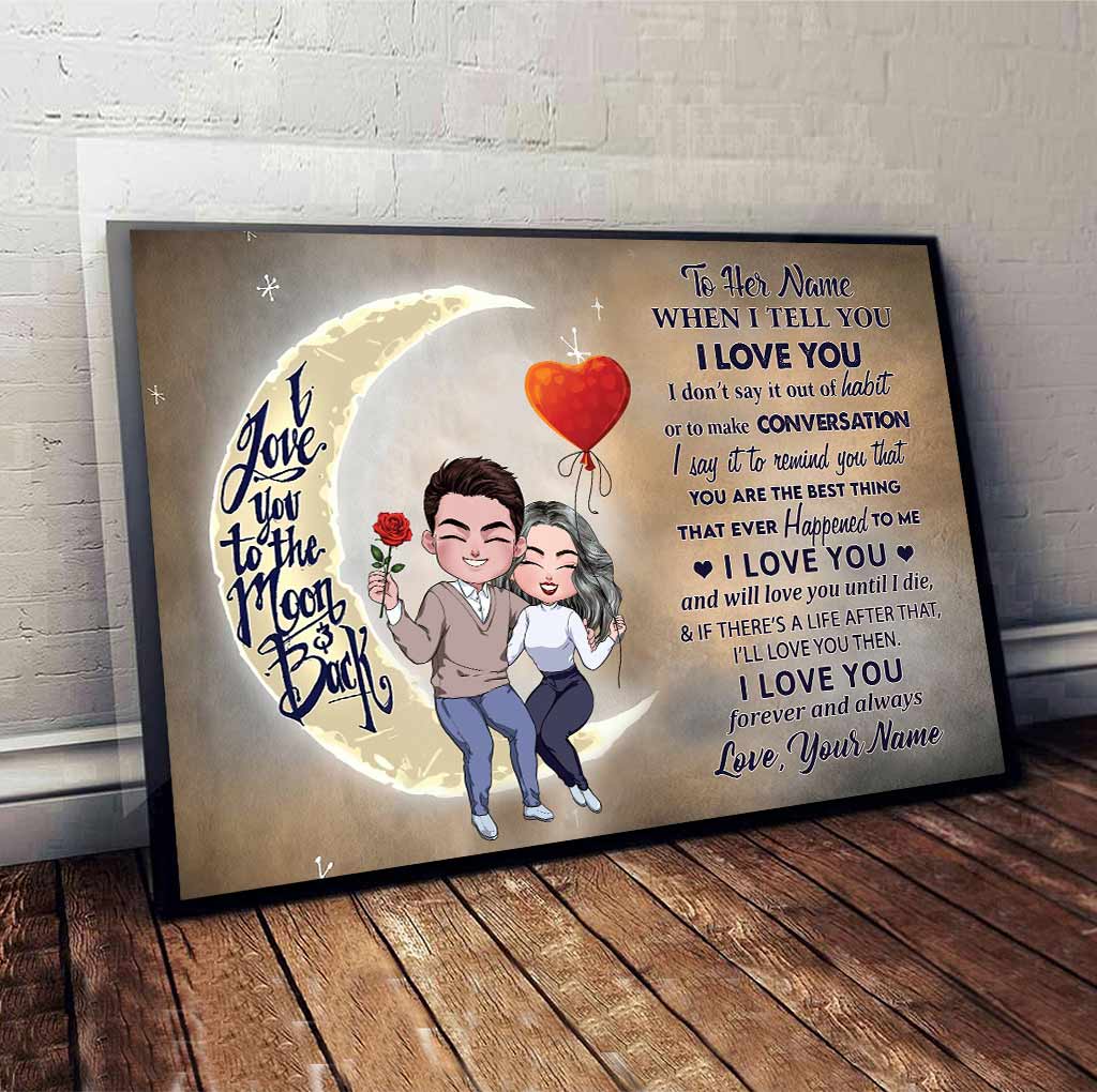 Discover I Love You To The Moon And Back - Personalized Couple Poster