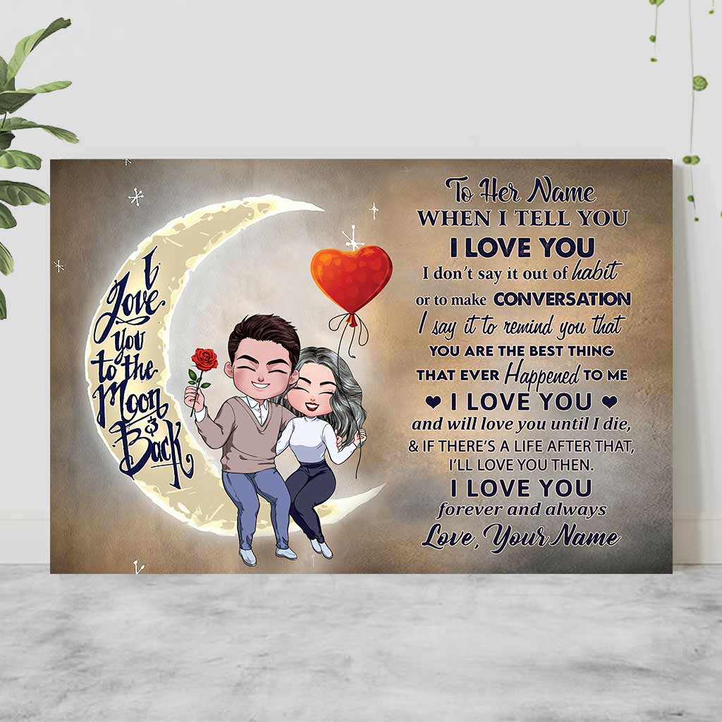 Discover I Love You To The Moon And Back - Personalized Couple Poster