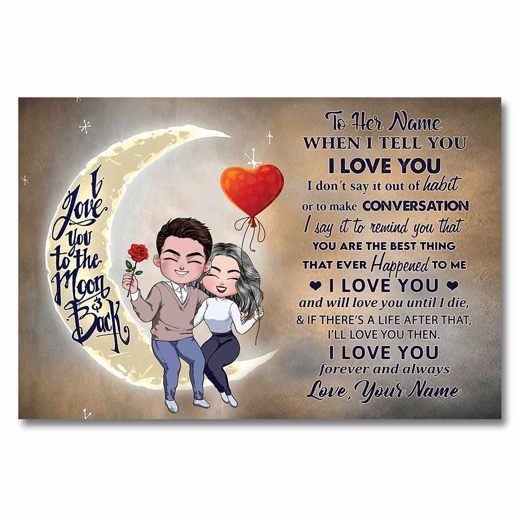 Disover I Love You To The Moon And Back - Personalized Couple Poster