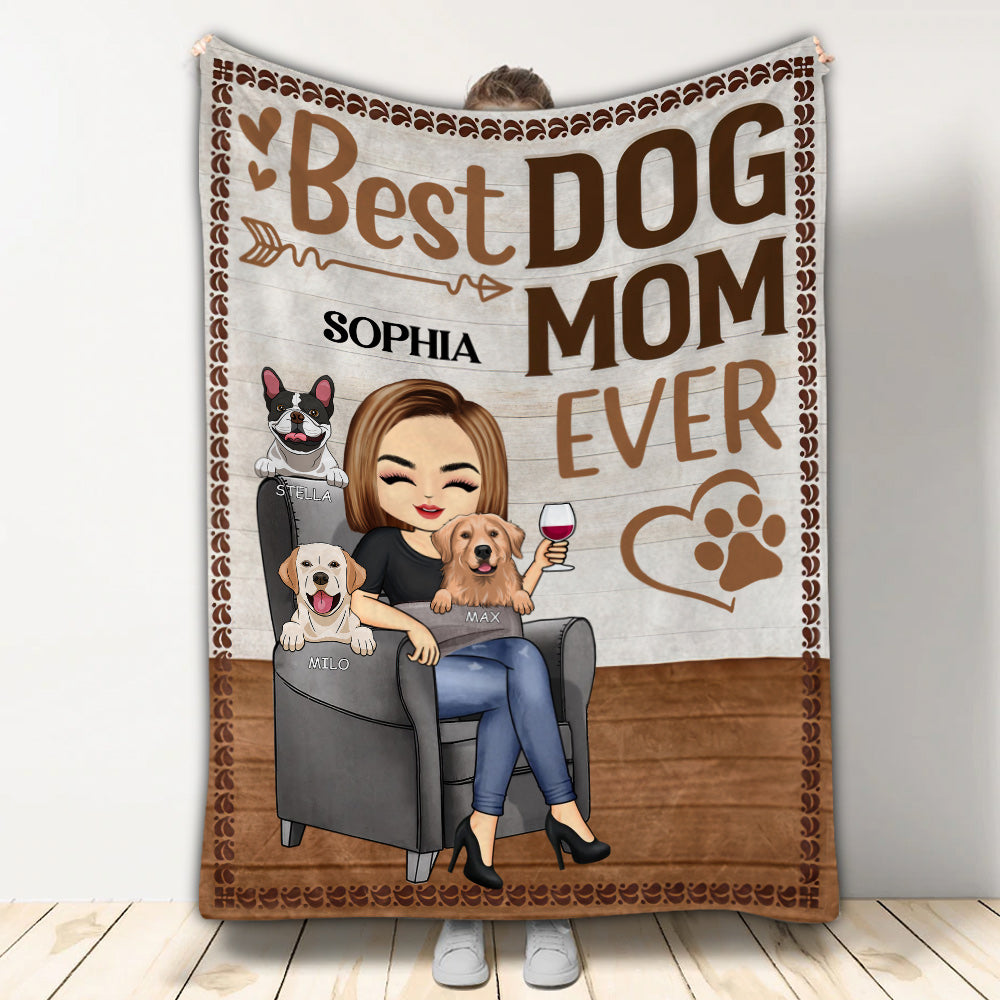 Best Dog Mom Ever - Personalized Blanket