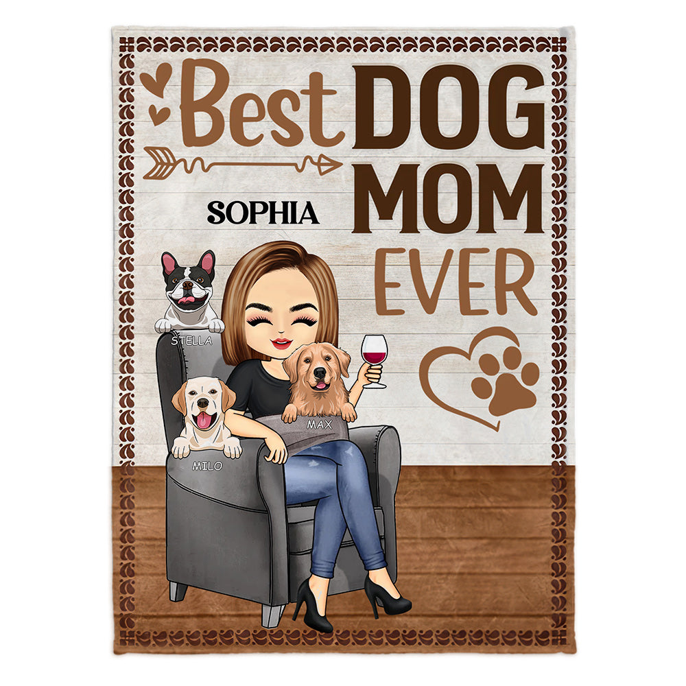Best Dog Mom Ever - Personalized Blanket