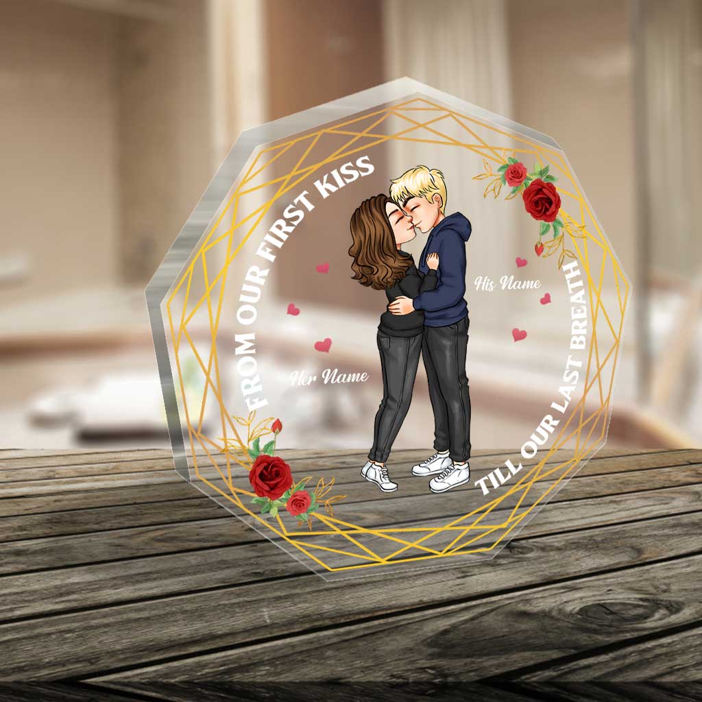 From Our First Kiss - Personalized Couple Custom Shaped Acrylic Plaque