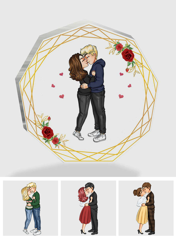 From Our First Kiss - Personalized Couple Custom Shaped Acrylic Plaque