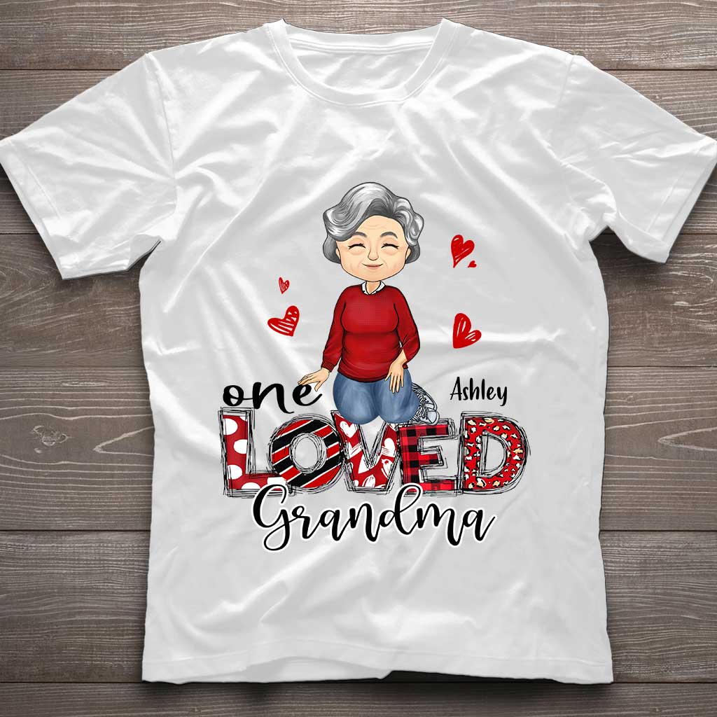 One Loved Grandma - Personalized Valentine Grandma T-shirt