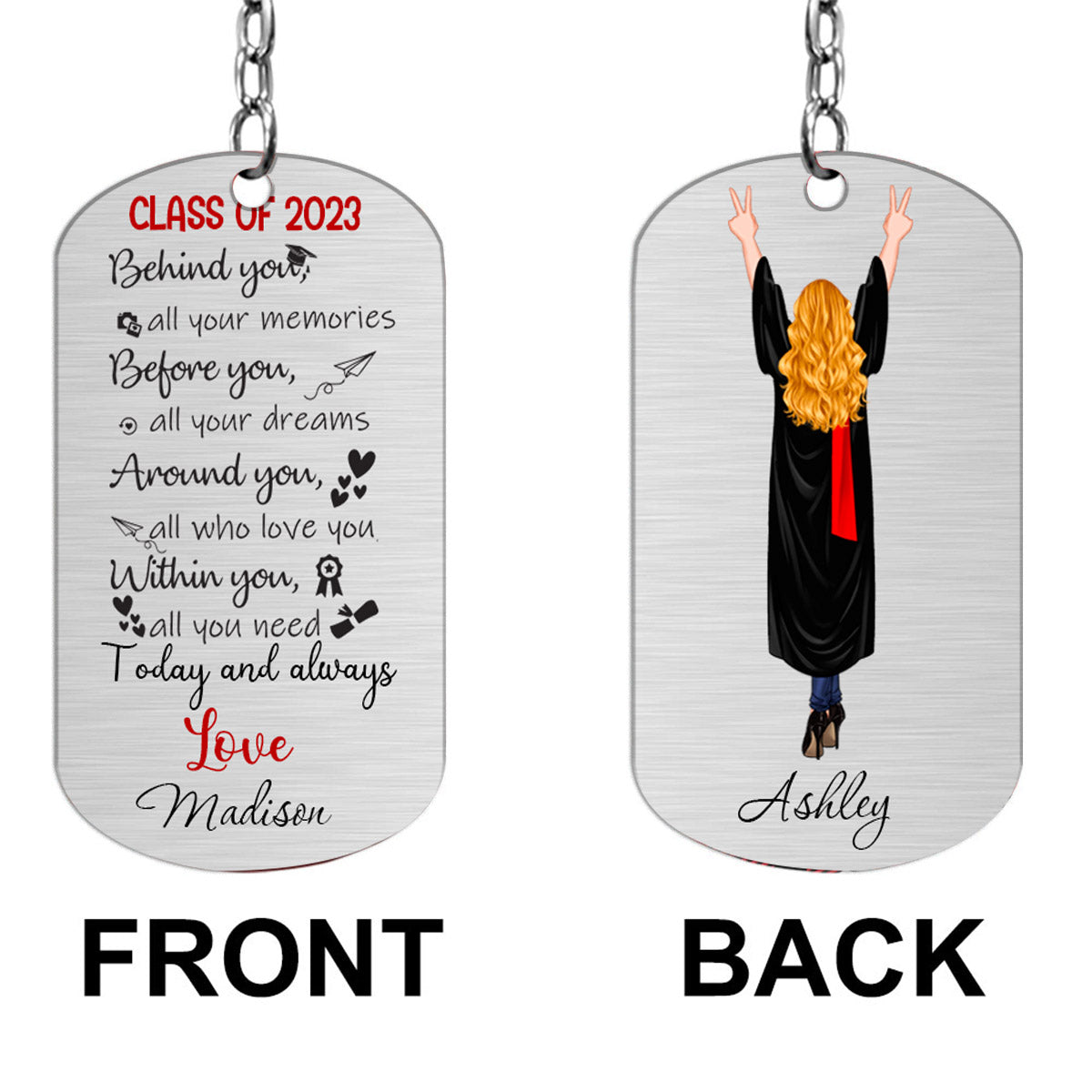 Disover Class Of 2023 - Personalized Graduation Stainless Steel Keychain