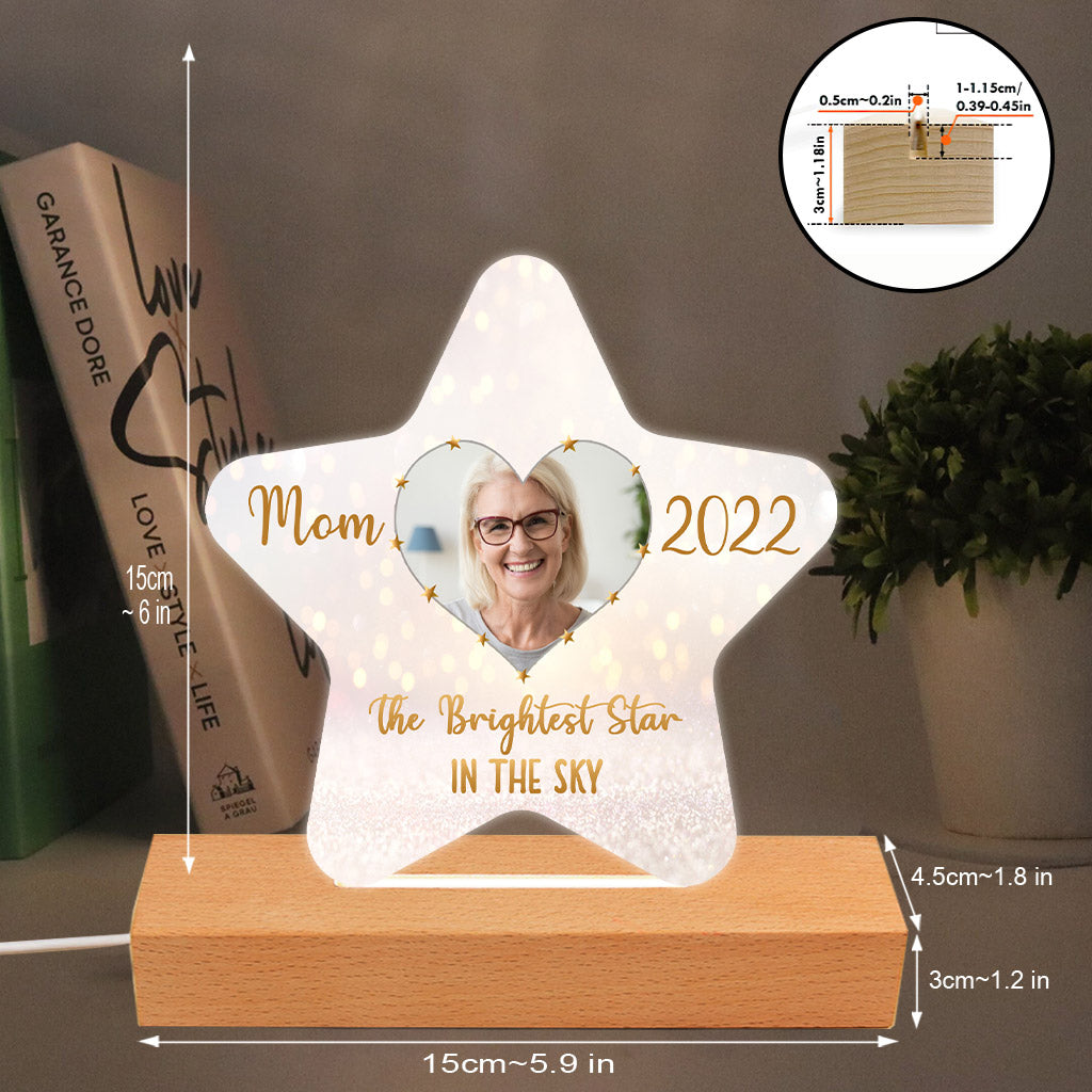 The Brightest Star in the Sky - Personalized Mother's Day Mother Shaped Plaque Light Base