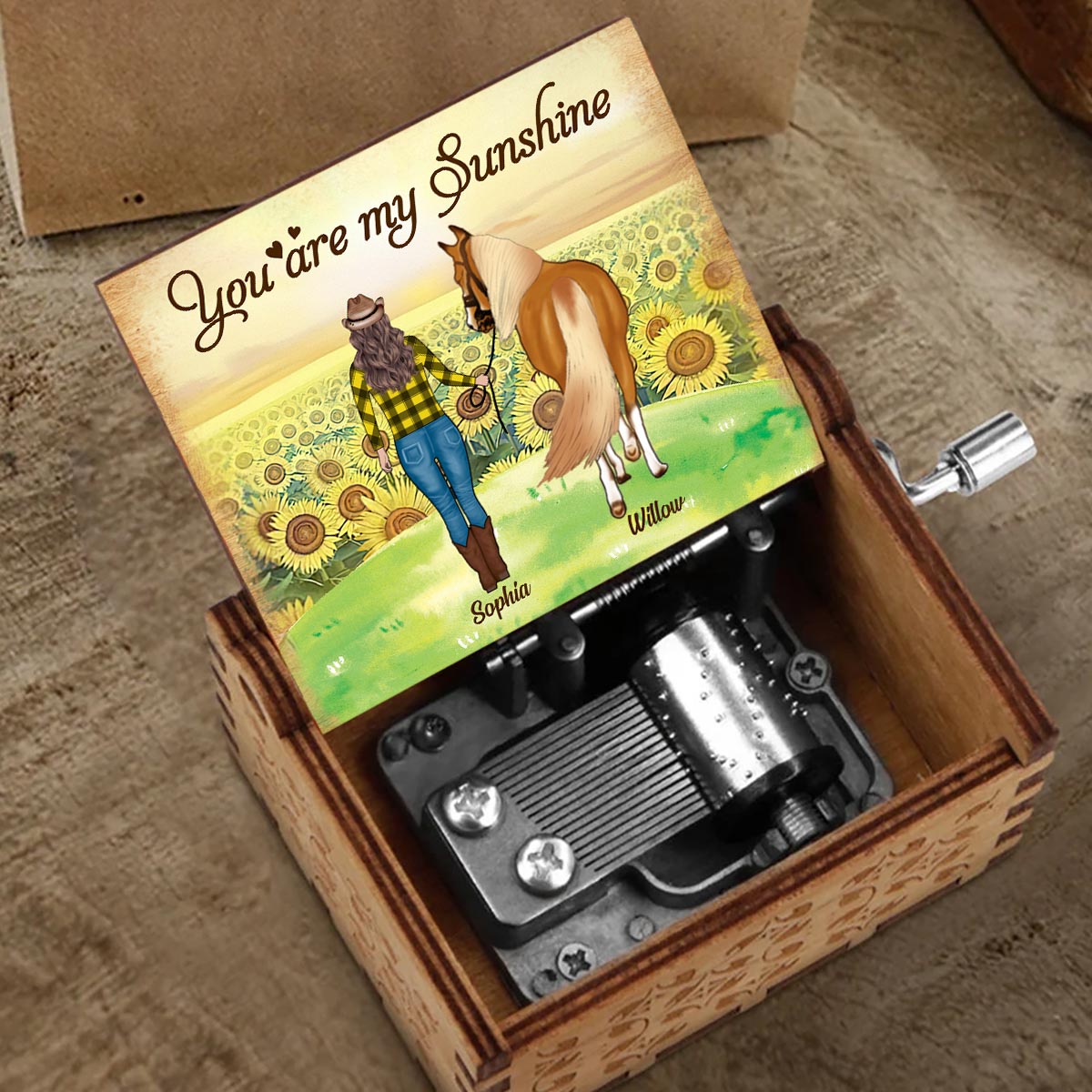 You're My Sunshine - Personalized Horse Hand Crank Music Box