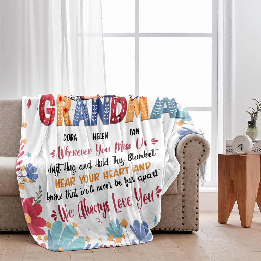 Whenever You Miss Us - Personalized Mother's Day Grandma Blanket