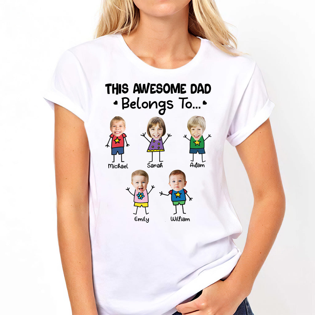 This Awesome Dad Belongs To - Personalized Father T-shirt and Hoodie