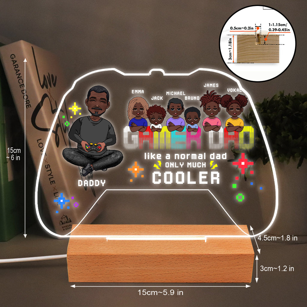 Gamer Dad - Personalized Video Game Shaped Plaque Light Base