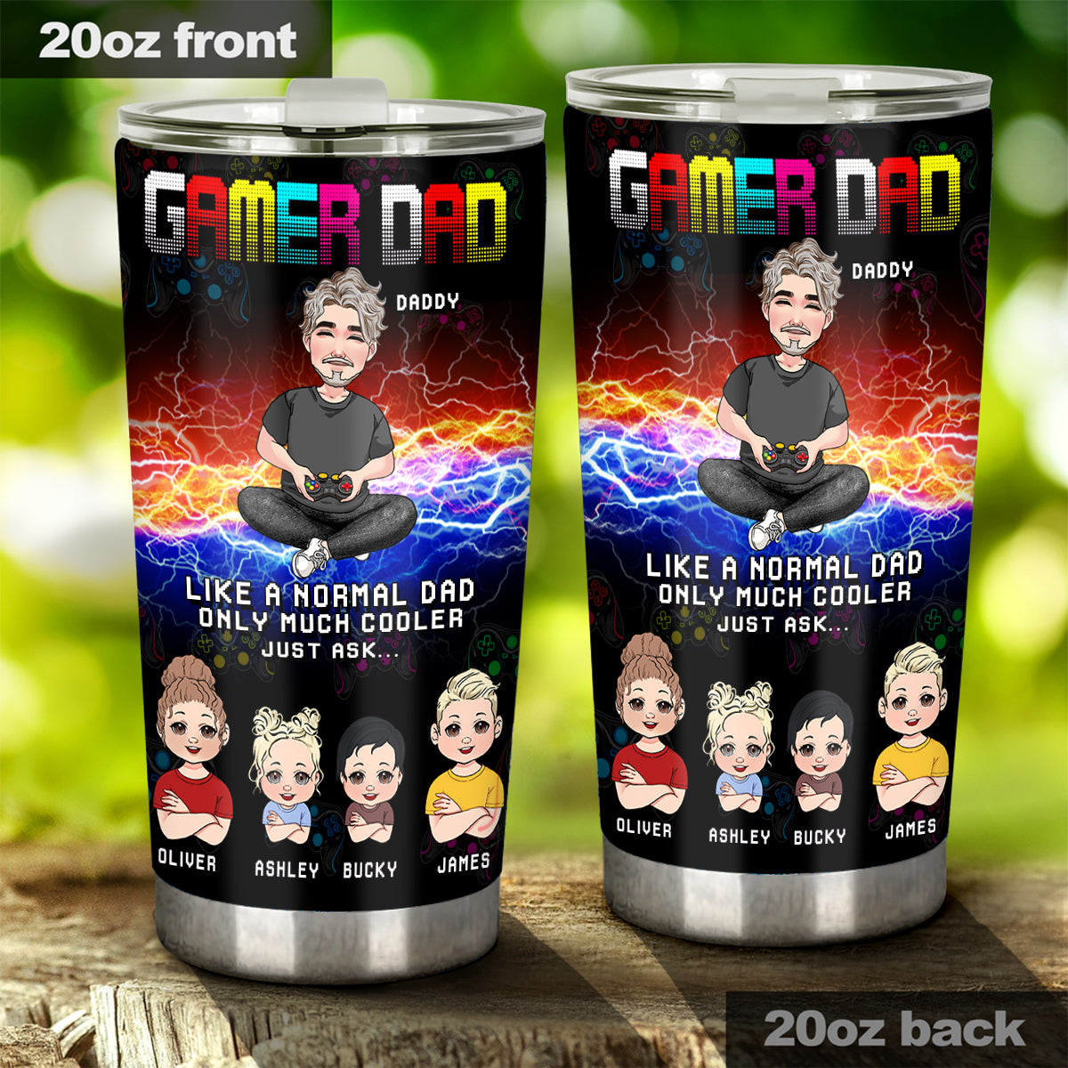 Gamer Dad - Personalized Video Game Tumbler