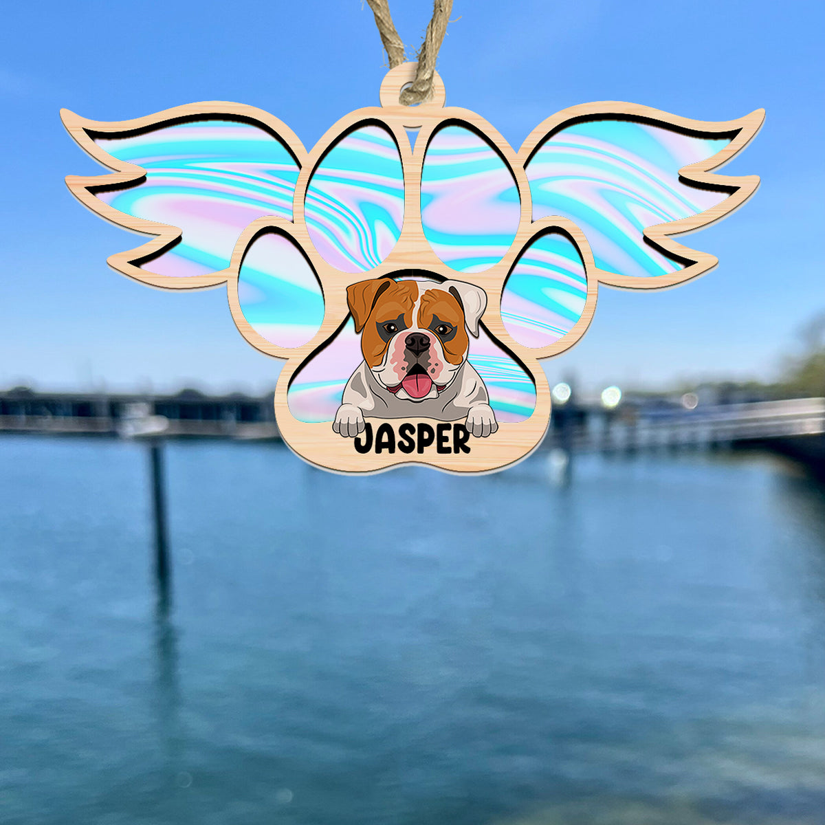 Hologram Angel - Personalized Dog Suncatcher