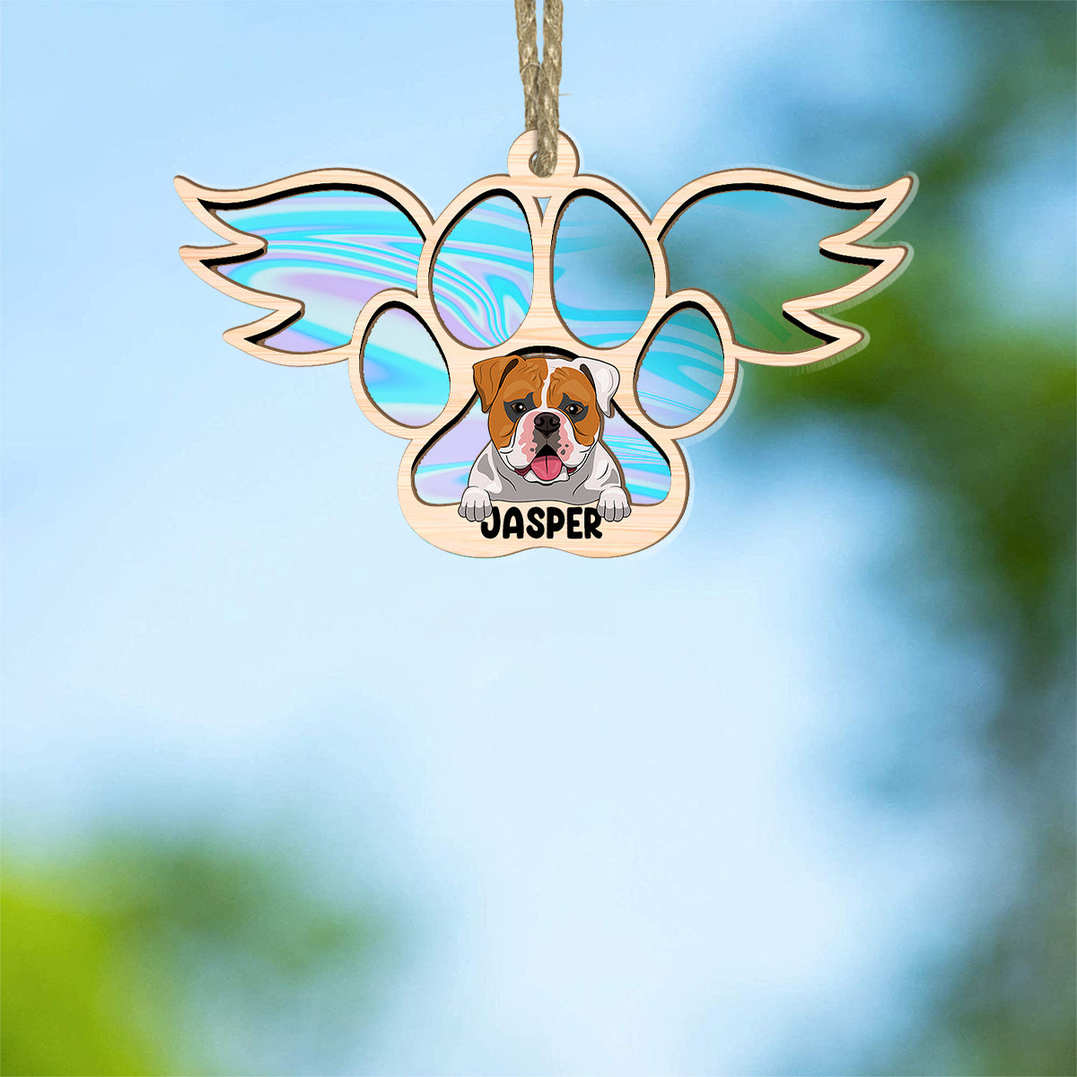 Love Angel Wings Dog Keychain