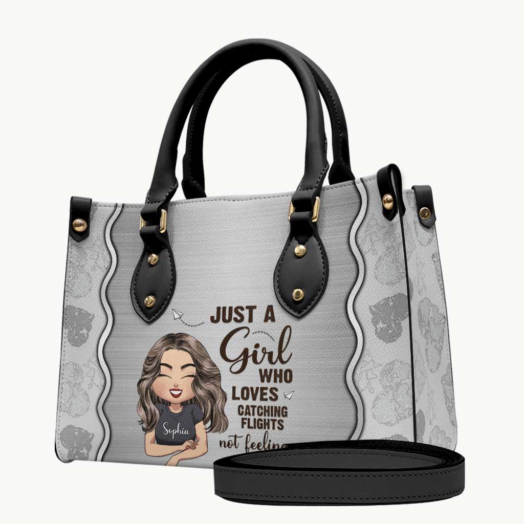 Just A Girl - Personalized Travelling Leather Handbag & Luggage Cover