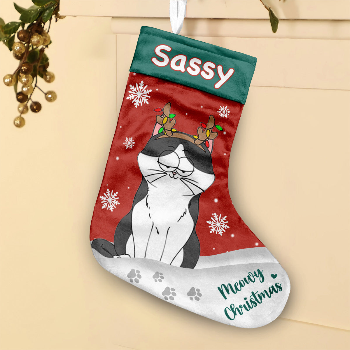 Meowy Christmas - Personalized Cat Christmas Stockings