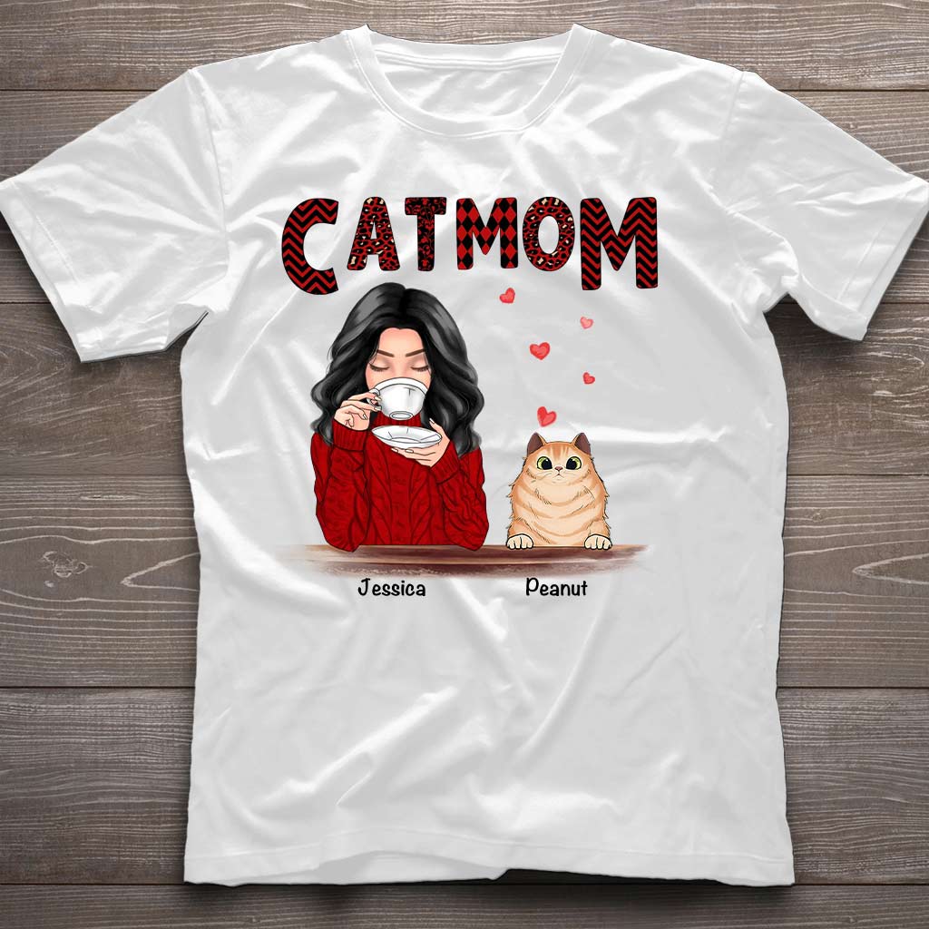 Cat Mom - Personalized Christmas Cat T-shirt and Hoodie