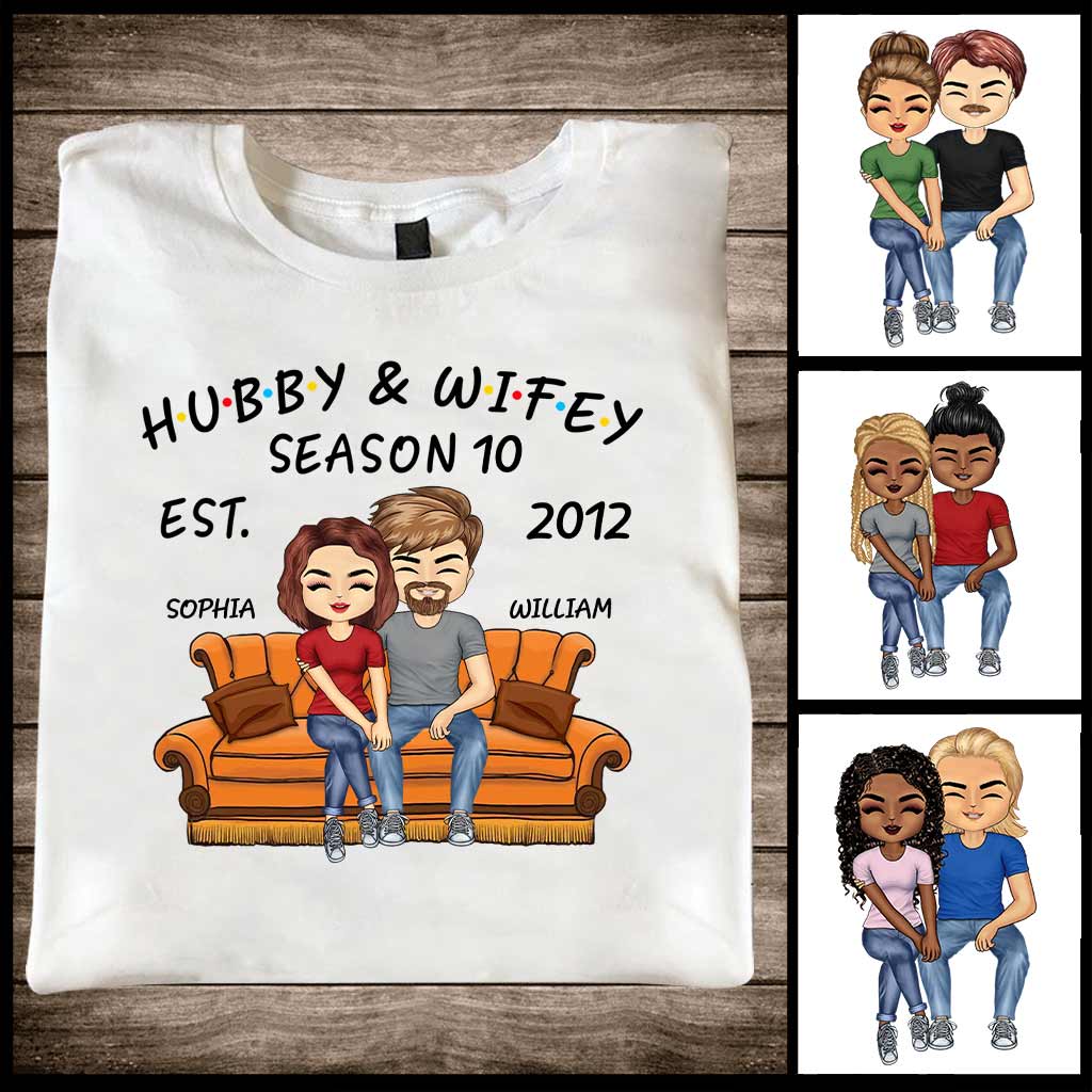 Hubby And Wifey - Personalized Christmas Couple T-shirt and Hoodie