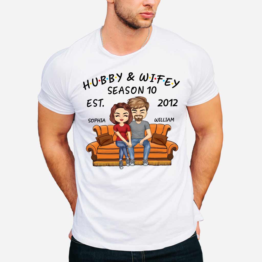 Hubby And Wifey - Personalized Christmas Couple T-shirt and Hoodie