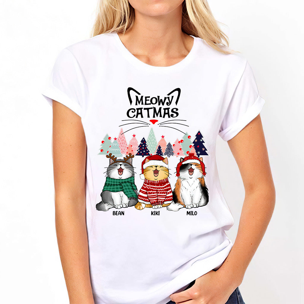 Meowy Catmas - Personalized Cat T-shirt and Hoodie