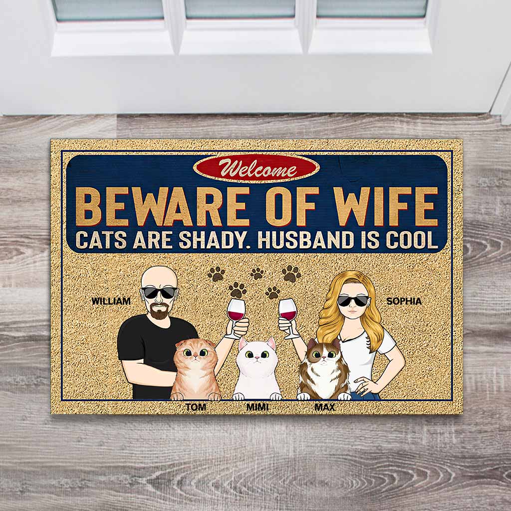 Be Ware Of - Personalized Cat Doormat