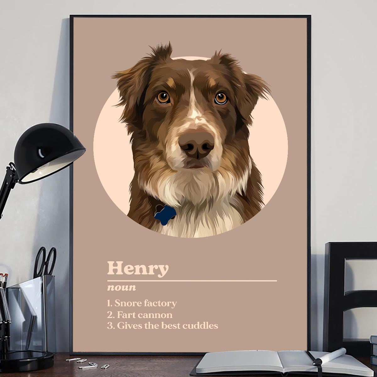 Pet Portrait Definition - Personalized Dog Canvas And Poster