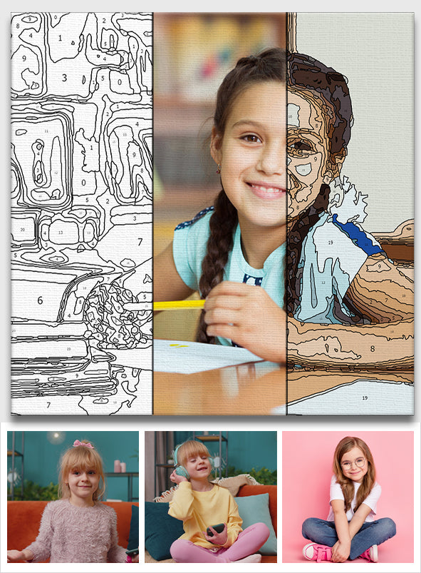 Custom Photo - Personalized Kid Paint By Numbers Kit