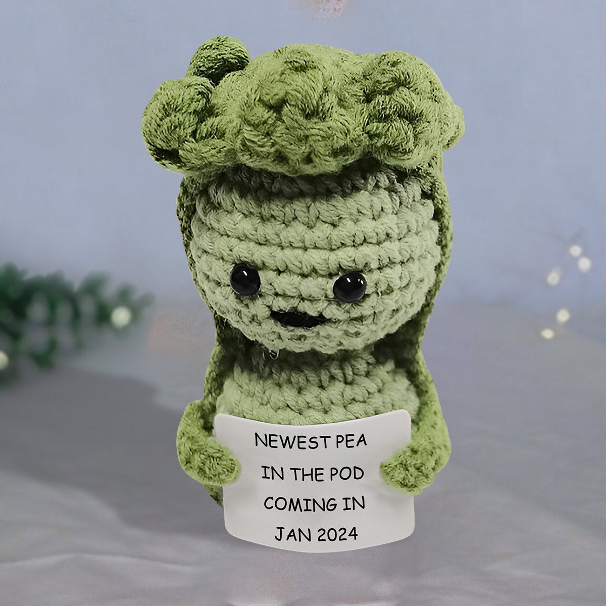 Newest Pea In The Pod - Personalized Pregnancy Hand Knitted Figurine