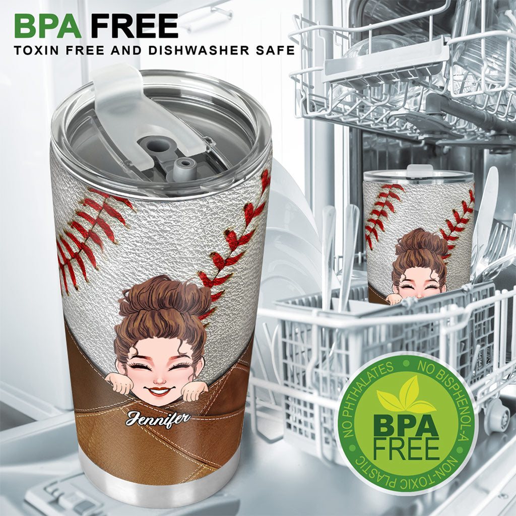 Baseball Mom Living My Dream - Personalized Baseball Tumbler